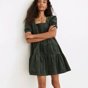 Madewell | Corduroy Aidy Square-Neck Tiered Mini Dress